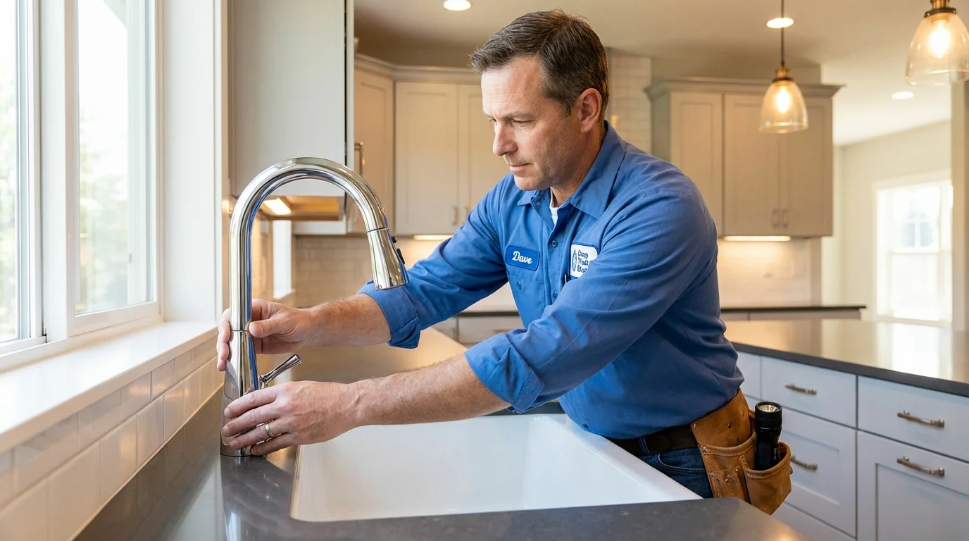 Kitchen faucet installation by Johns Plumbing LLC in Republic